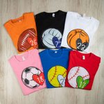 Camiseta personalizada Fútbol Baloncesto Béisbol Pelota Corazón con Número para Amante del Deporte