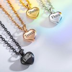 Collier Personnalisé Inoxydable Pendentif d'Urne de Cendres Forme Cœur Cadeau Commémoratif