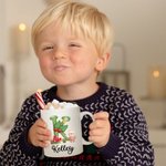 Personalisierte Weihnachten niedliche Tier Alphabet Name Mug für Kinder