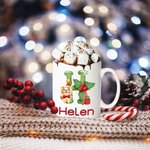 Personalisierte Weihnachten niedliche Tier Alphabet Name Mug für Kinder