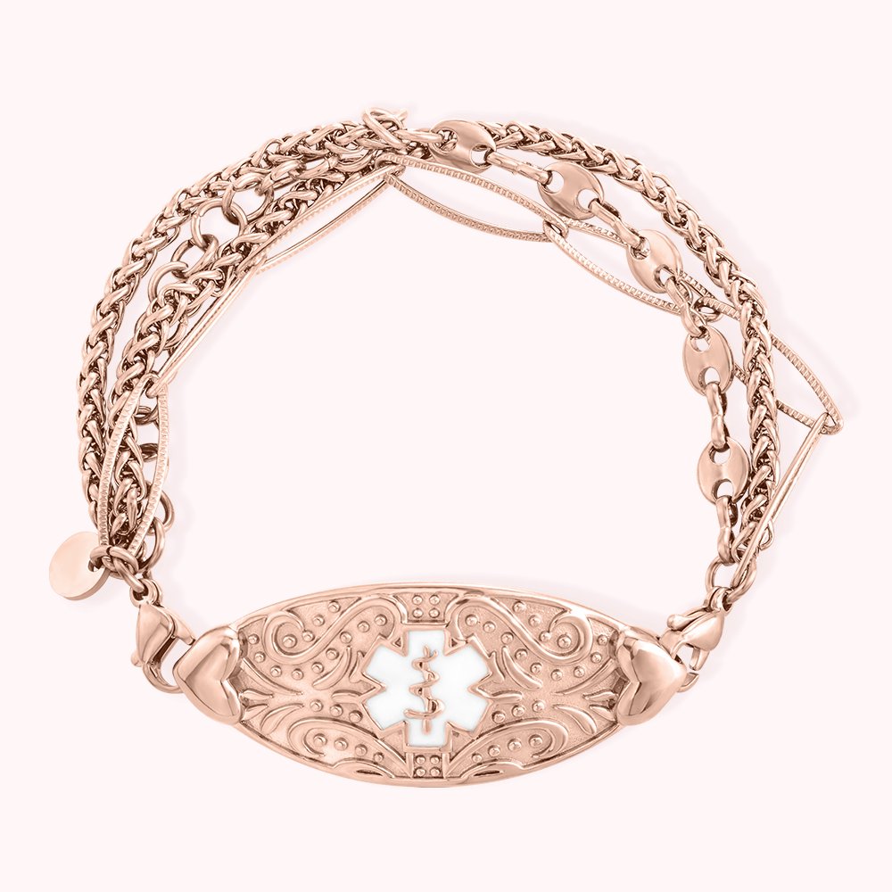 thumbnail image 2 of Personalized Medical Alert Bracelet For Women - Stainless Steel Health ID With Custom Engraving 2 of 9