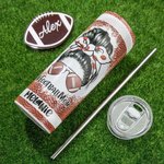 Personalisierte Edelstahl Football Mom Design Skinny Tumbler 20oz