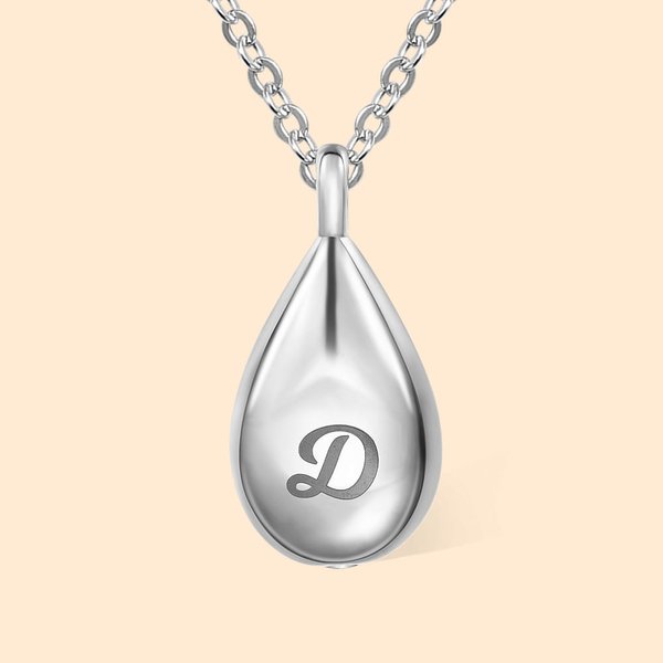 Tiny Tear Drop Ash Necklace Engraved Memory Gift