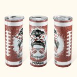 Personalisierte Edelstahl Football Mom Design Skinny Tumbler 20oz