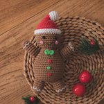 Personalisierte handgemachte Weihnachtsmann Elch Lebkuchen Häkelpuppe und Rassel 1. Weihnachtsgeschenk für Baby