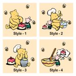 Personalized Classic Winnie the Pooh Parents and Child Kitchen Aprons Family Gift
