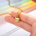 Collier Personnalisé Inoxydable Pendentif d'Urne de Cendres Forme Cœur Cadeau Commémoratif