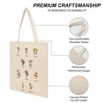 Personalised Birth Flower Canvas Tote Bag with Name Large Capacity Mother's Day Birthday Gift for Women