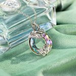 Personalisierte Schmetterlinge Halskette mit Kristall verschönert