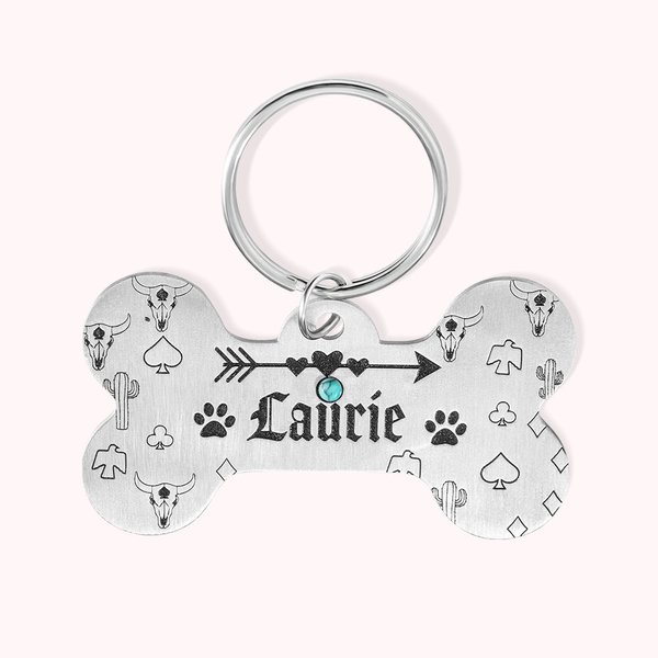 Plaques pour chien personnalisées en turquoise avec nom