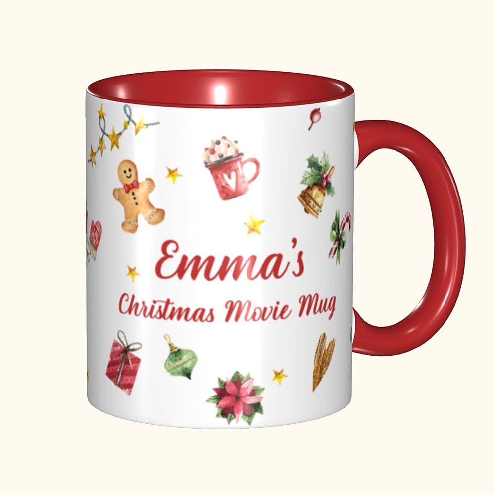 Tasse de film de Noël rouge personnalisée