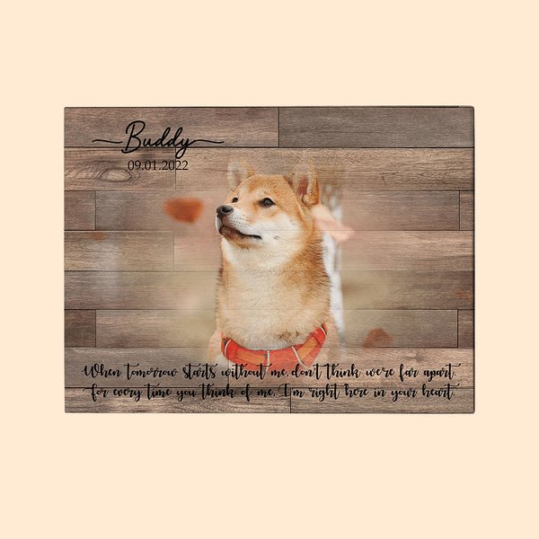 Spersonalizowany prezent na pamiątkę dla psa Ramka Portret Zdjęcie Płótno