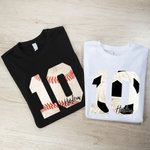 T-shirt Personnalisé avec Numéro et Nom de Football Baseball Rugby Volley-ball Cadeau d'Anniversaire pour Femme Amoureux de Sport