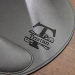 Tapis de Souris en Cuir Personnalisé avec Motif Initiales Tapis Disposant de Repose-Poignet Cadeau d'Anniversaire Travail pour Homme