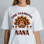 Camiseta personalizada Thankful Nana Turkey para regalar el Día de Acción de Gracias