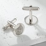 Personalized Pet Portrait Memorial Cufflinks for Groom Father Men Gift