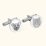 Personalized Pet Portrait Memorial Cufflinks for Groom Father Men Gift