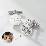 Personalized Pet Portrait Memorial Cufflinks for Groom Father Men Gift