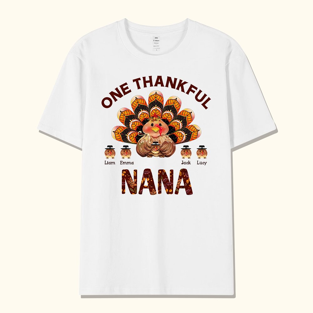 T-shirt personnalisé "Thankful Nana Turkey" pour le cadeau de Thanksgiving Day