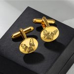 Personalized Pet Portrait Memorial Cufflinks for Groom Father Men Gift