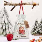 Personalisierte 1. Weihnachten niedliche Tier wiederverwendbare Kordelzug Geschenk-Taschen