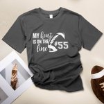 Personalisiertes Herz auf der Linie Fußball Frauen T-Shirt