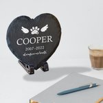 Personalized Pet Memorial Heart Slate Plaque for Pet Lovers