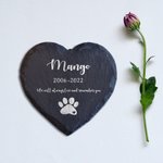 Personalized Pet Memorial Heart Slate Plaque for Pet Lovers