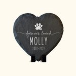 Personalized Pet Memorial Heart Slate Plaque for Pet Lovers