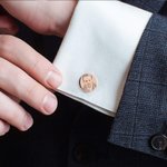 Personligt porträttfoto Manschettknappar med graverad text Fars dag Alla hjärtans dag Present till män