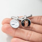 Personalized Always with You Photo Cufflinks Wedding Father's Day Memorial Gift for Groom Dad
