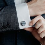 Personalized Always with You Photo Cufflinks Wedding Father's Day Memorial Gift for Groom Dad