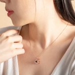 Personalised Double Heart Photo Projection Necklace Studded with Diamonds