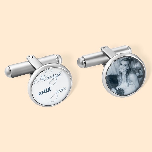 Always with You Photo Cufflinks Wedding Gift
