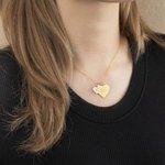 Personalized Sterling Silver Double Heart Necklace with Engraved Name