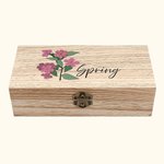 Personalized Birth Flower Wood Storage Box