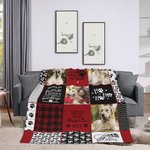 Couverture avec Photos et Nom Personnalisés pour Chien et Chat Cadeau de Noël pour les Amoureux des Animaux de Compagnie