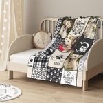 Couverture avec Photos et Nom Personnalisés pour Chien et Chat Cadeau de Noël pour les Amoureux des Animaux de Compagnie