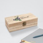 Personalized Birth Flower Wood Storage Box