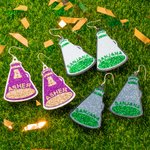 Personalisierte Glitter Cheer Megaphon Kunstleder Ohrringe mit Namen und Initialen Geburtstag Team Geschenk für Cheerleading-Enthusiasten