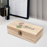 Personalized Birth Flower Wood Storage Box