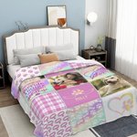 Couverture avec Photos et Nom Personnalisés pour Chien et Chat Cadeau de Noël pour les Amoureux des Animaux de Compagnie