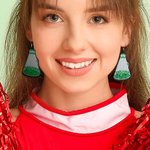 Personalisierte Glitter Cheer Megaphon Kunstleder Ohrringe mit Namen und Initialen Geburtstag Team Geschenk für Cheerleading-Enthusiasten