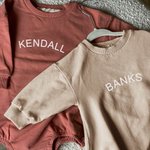 Personalized Neutral Sweatshirt Onesie for Baby