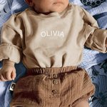 Personalized Neutral Sweatshirt Onesie for Baby