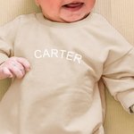 Personalized Neutral Sweatshirt Onesie for Baby