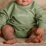 Personalized Neutral Sweatshirt Onesie for Baby