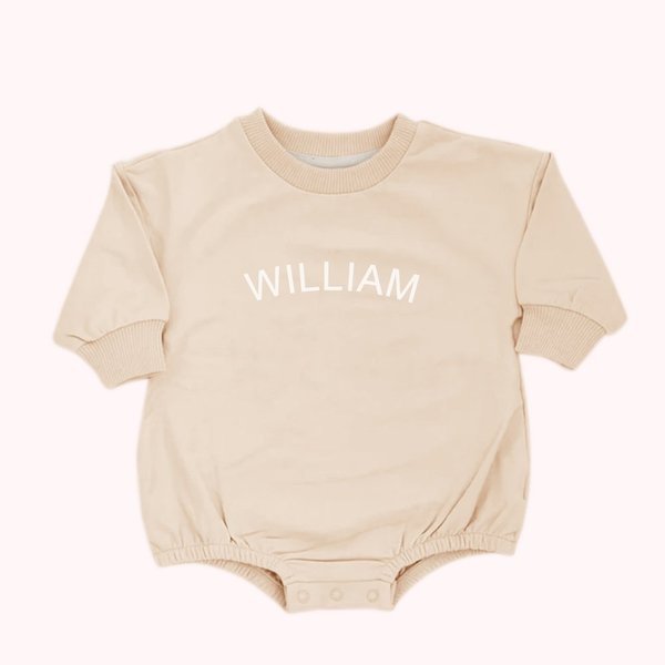 Personalised Neutral Sweatshirt Onesie for Baby