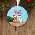 Personalisierte Katze Weihnachten Naughty Cats Ornament Double Trouble