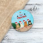 Personalisierte Katze Weihnachten Naughty Cats Ornament Double Trouble
